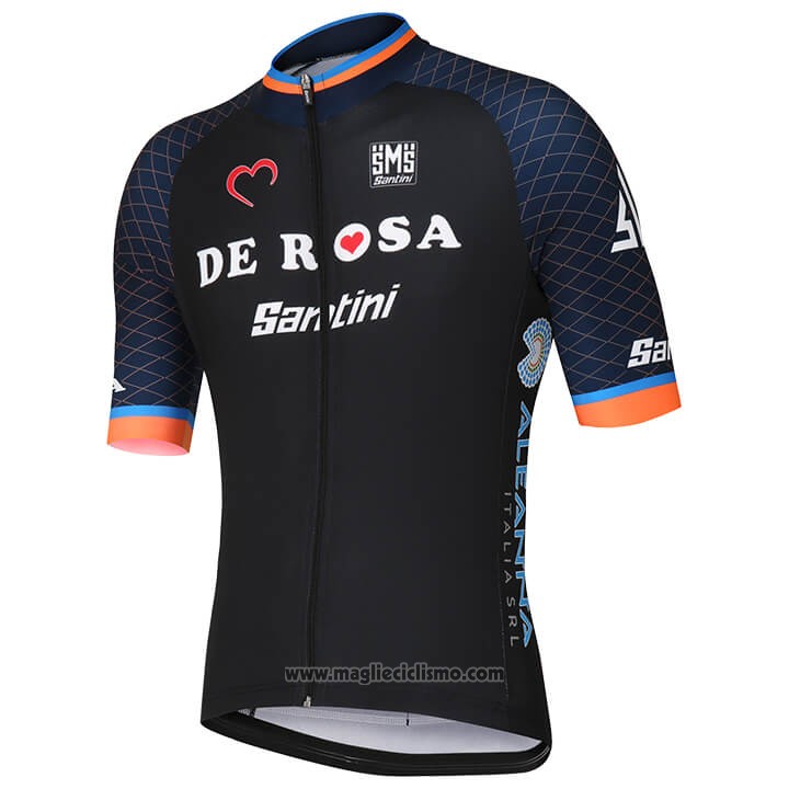 2018 Abbigliamento Ciclismo De Rosa Santini Nero Manica Corta e Salopette